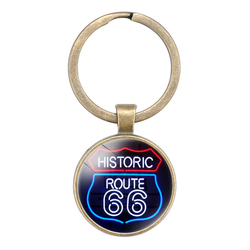 Wholesale of New Highway Flying Road Retro Alloy Keychains
